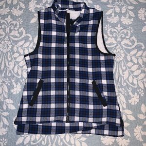 Flannel Print Fleece Lined Vest
